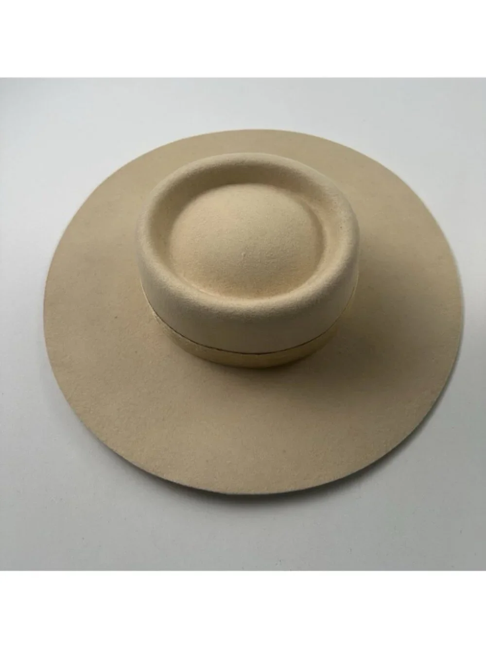 Lack of Color Womens Sierra Boater Hat Wool Wide Brimmed Beige Cowgirl M 7 1/8